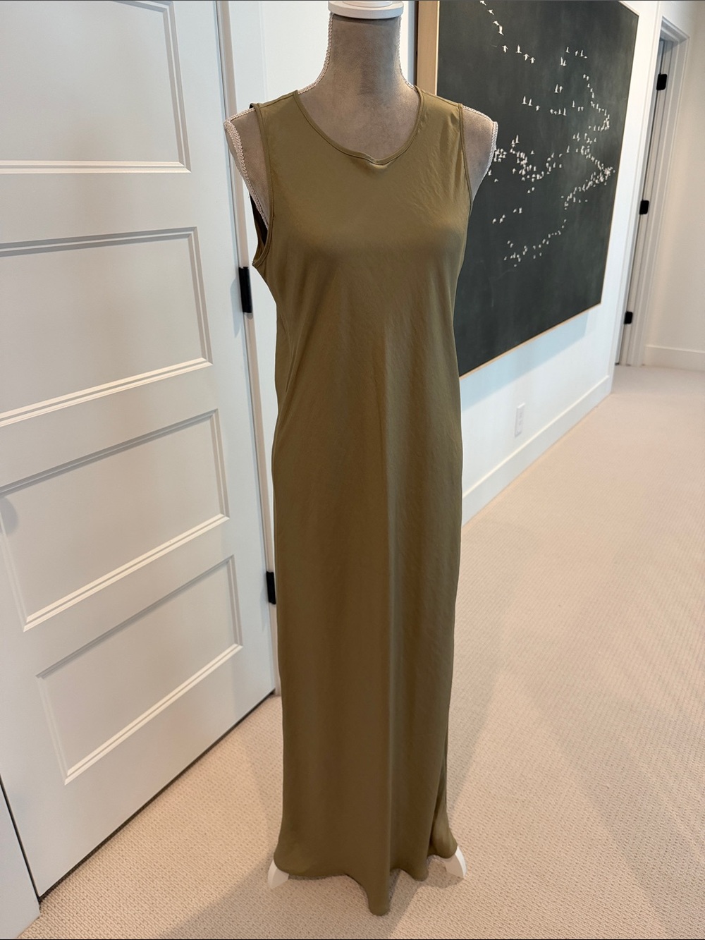 Banana Republic Olive Green Sleeveless Maxi Dress